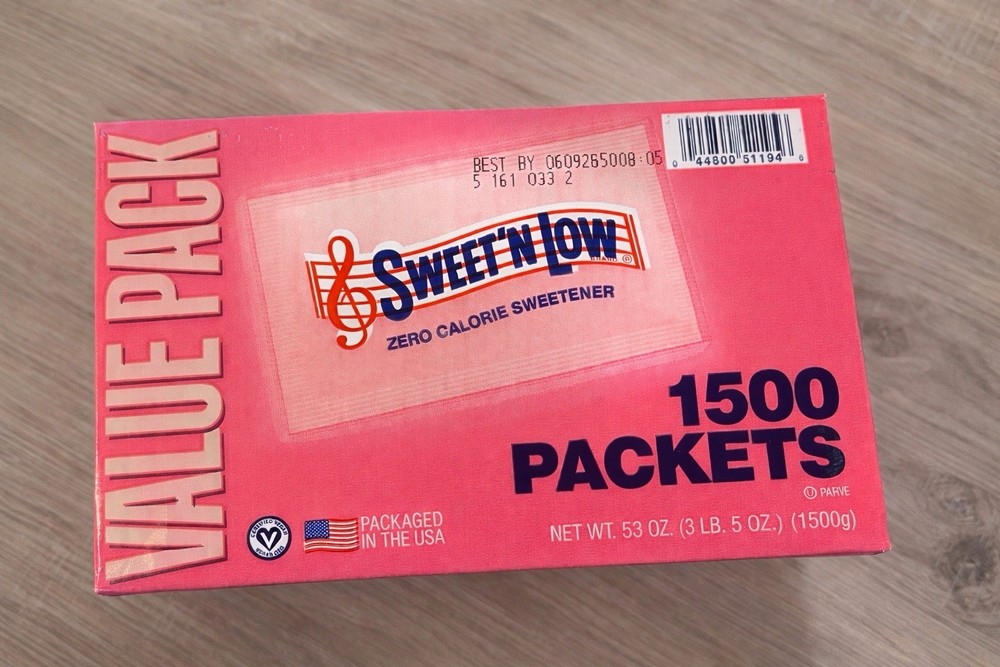 Sweet’N Low Zero Calorie Sweetener Packets – 1500 Count Box – New