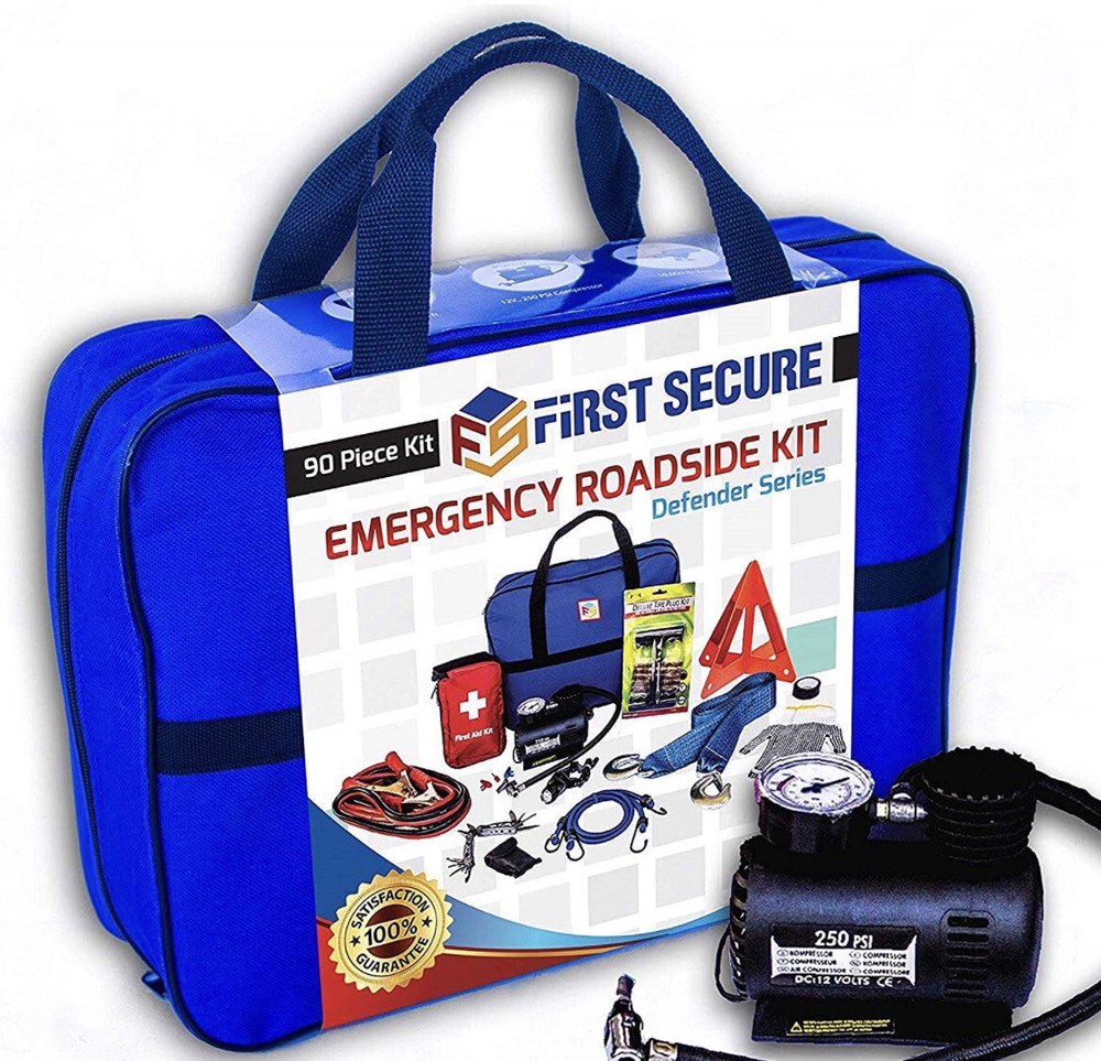 First Secure 90 Piece Emergency Roadside Kit - Defender Series - NEW! FAST!