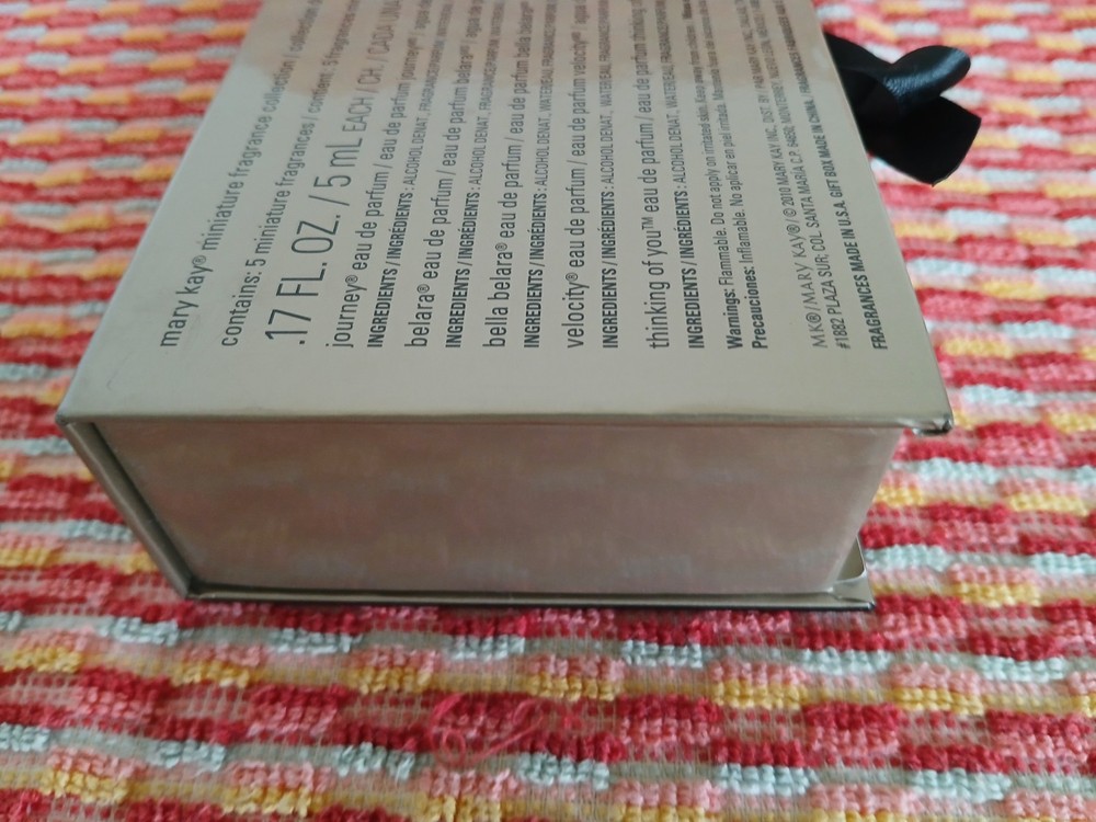 MaryKay Box silver/gold with black sash keepsake perfume box