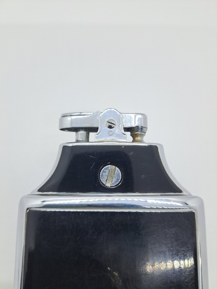 Vtg Ronson Mastercase Art Deco Cigarette Case Combo Lighter Black & Silver As Is