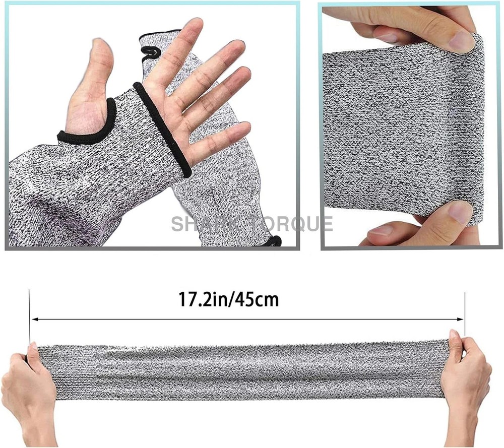 Cut Resistant Sleeves 1pair with Thumb Hole for Work Preventing Stab