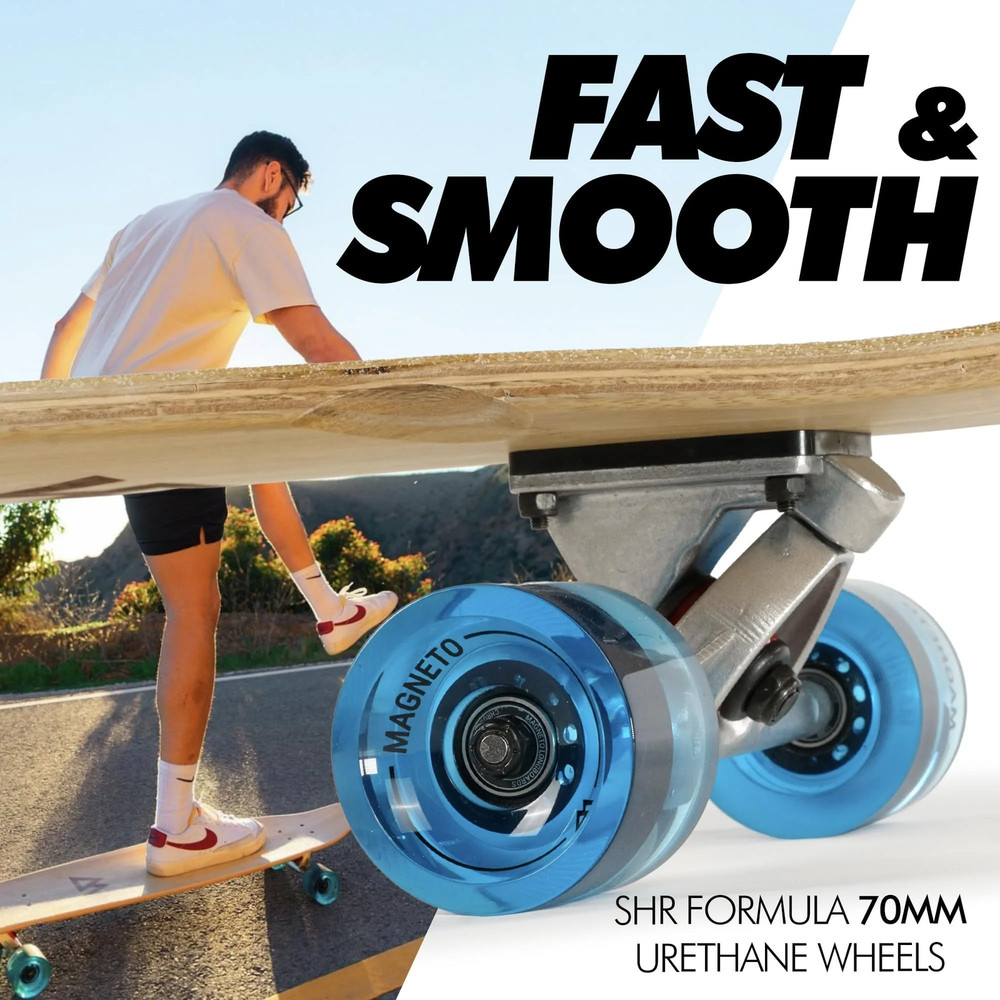 Longboard Skateboard 44in Kicktail Cruiser Longboard Bamboo/Hard Maple Deck