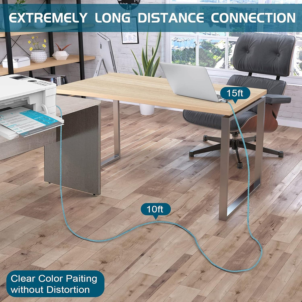 20Ft USB C to USB B Printer Cord - High Speed, Compatible with Printer, Scanner,