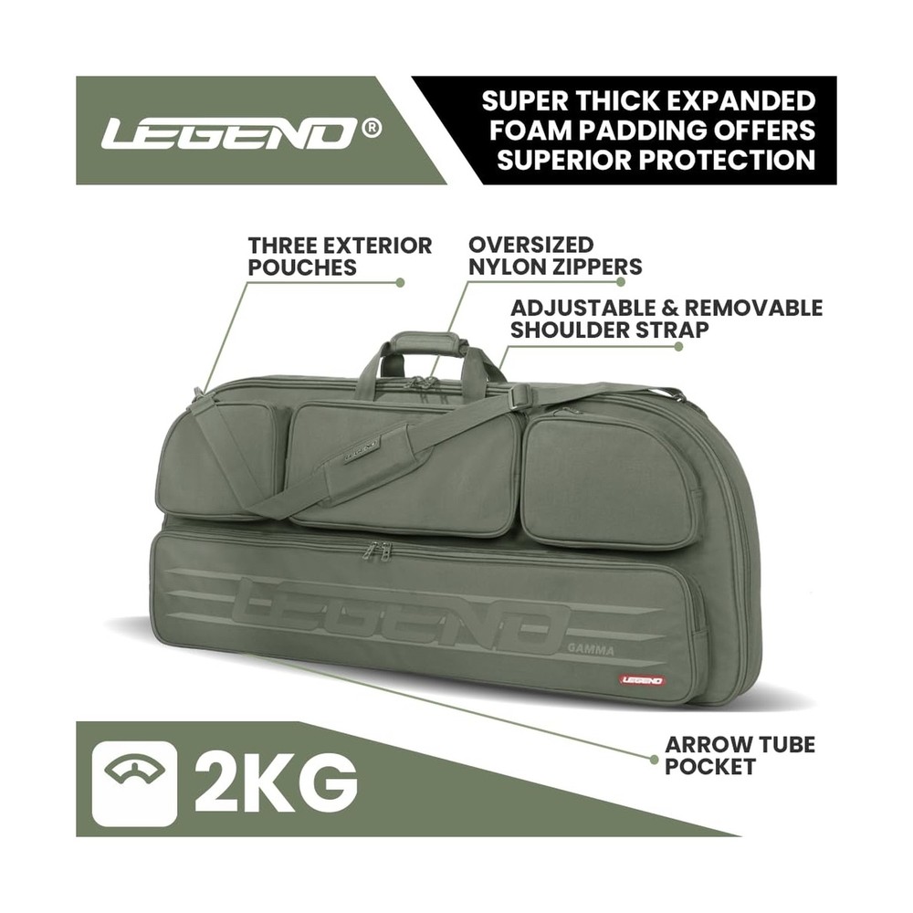 LEGEND Gamma Compound Bow Case - Premium Archery Protection Backpack with Sho...