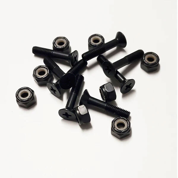 Olympia Supply Skateboard Mounting Hardware Phillips Black 1"