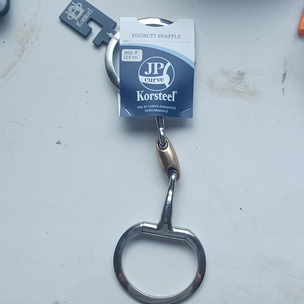 Korsteel JP Curve Eggbutt Snaffle Bit Copper Oval 5" Model 130628