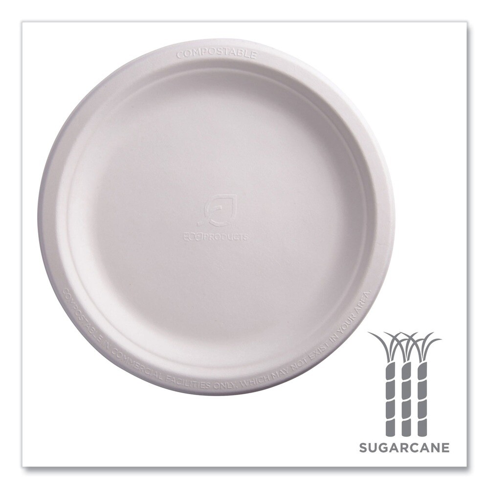 Eco-Products EPP013NFA Vanguard 9" diameter Plates - White (500/CT) New