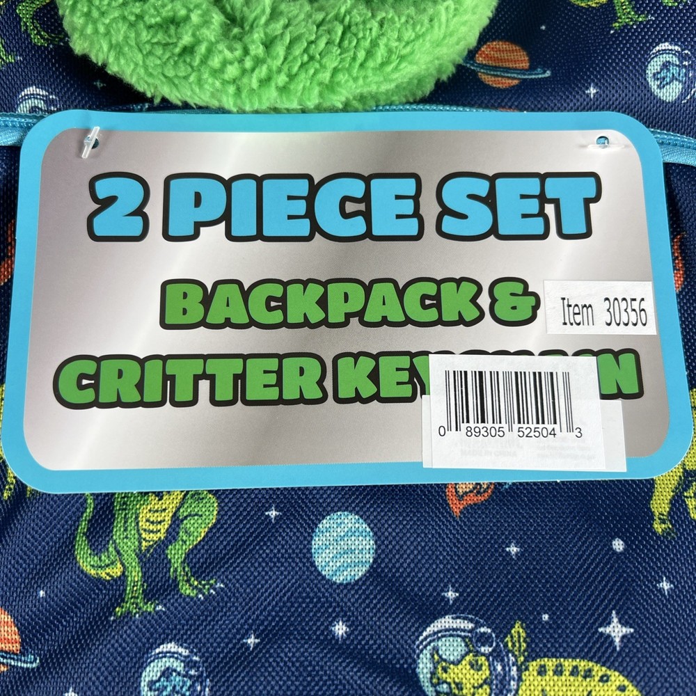 AD Sutton & Sons 2pc Backpack Space Dinasours & Critter Keychain NWT