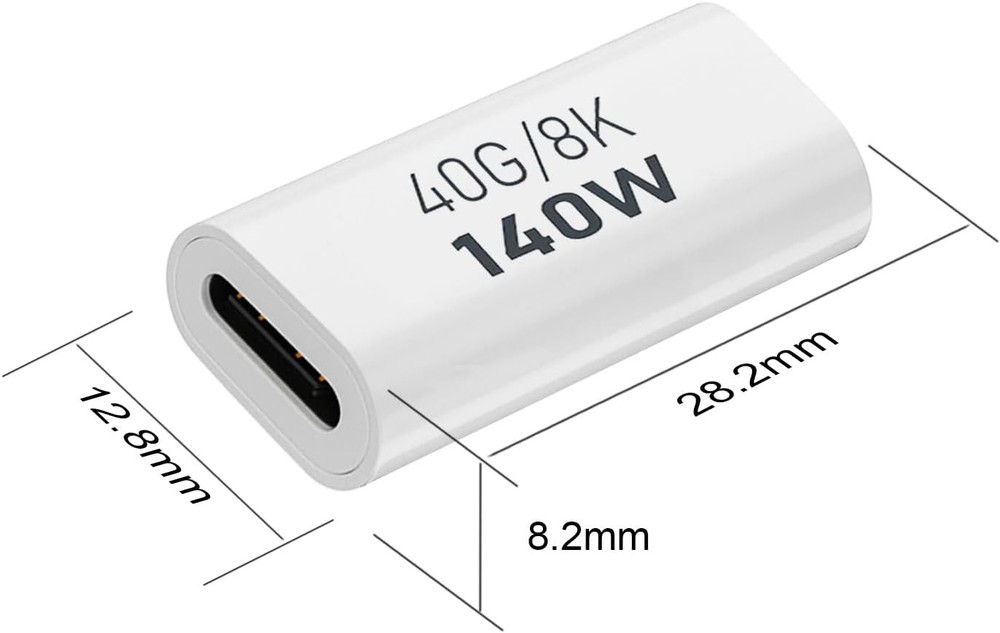 AreMe 2 Pack USB C Female to Adapter, Type C Coupler White