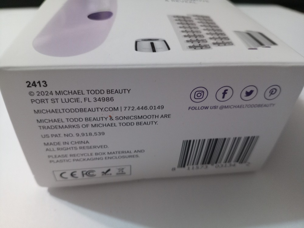NEW Michael Todd Beauty Sonicsmooth Pro+ Dermaplaning System LED Open Box