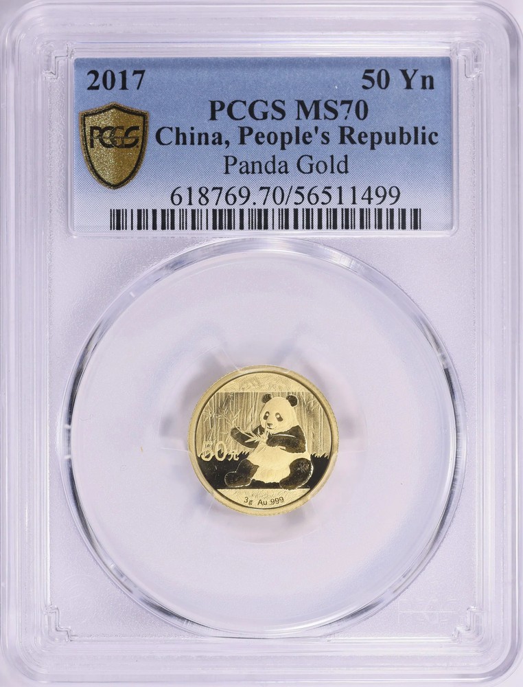2017 3g Chinese Gold Panda PCGS MS-70