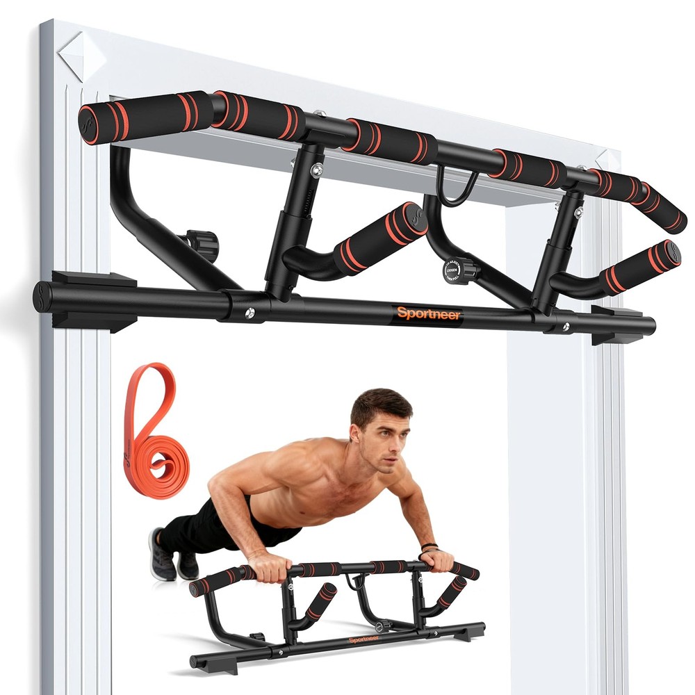2026 Upgrade Pull up Bar for Doorway with Folding Handle, Black