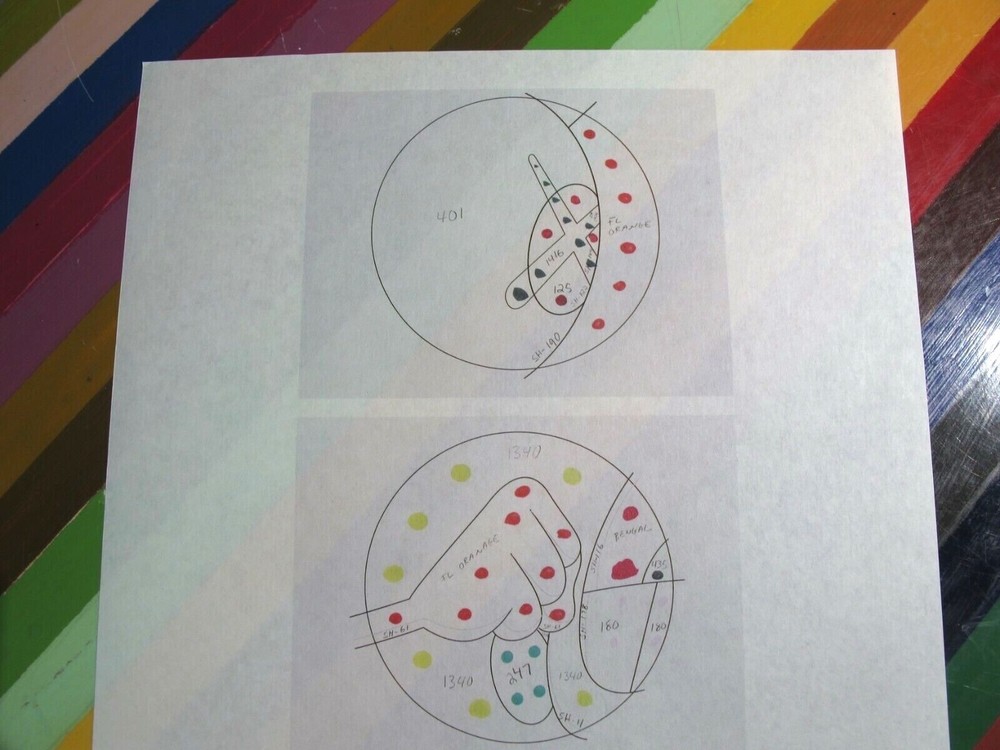 vtg KAWS art show print - working process transparency worksheet circle v5