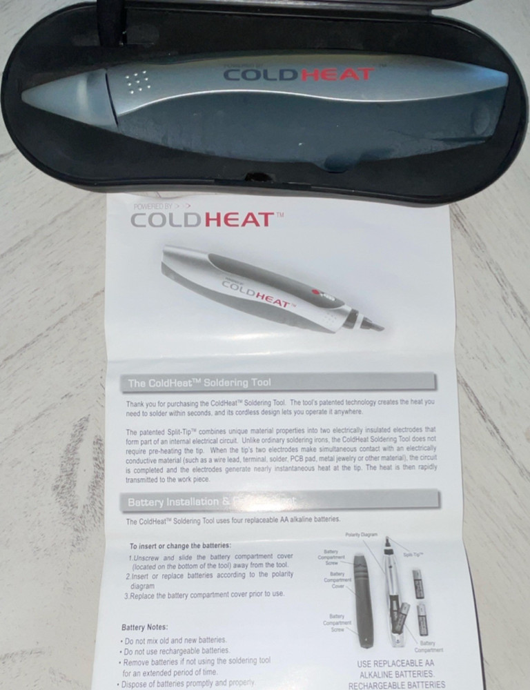 ColdHeat Cordless Soldering Iron Split-Tip LED Indicator