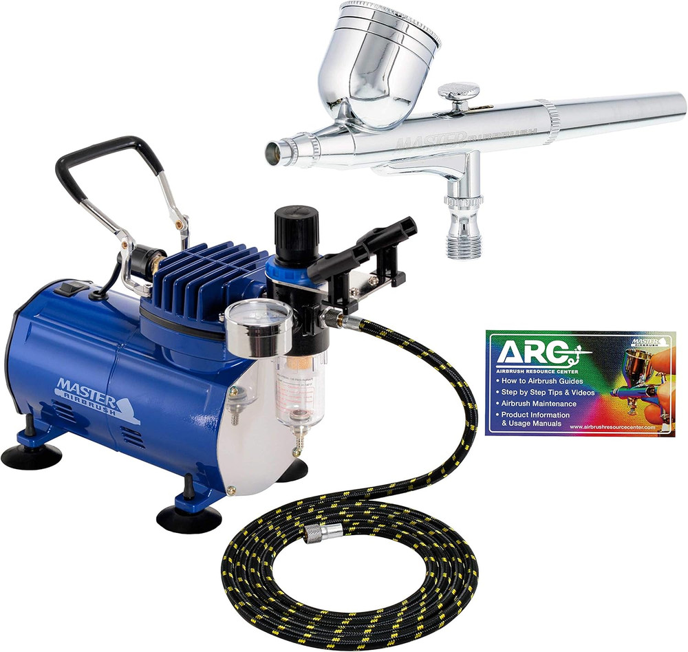 Multi-Purpose Gravity Feed Air Brush Kit with Air Compressor - Model G22 Gravity