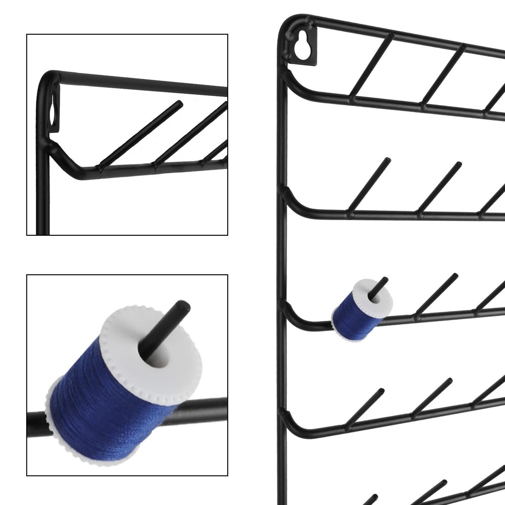 Thread Holder Wall 2 Pack 54 Spools Thread Rack Wall Mount Embroidery Spool T...