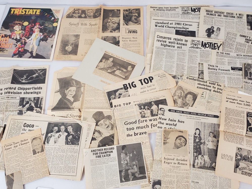Circus Puppets Ventriloquists Newspaper Articles & Related Material--