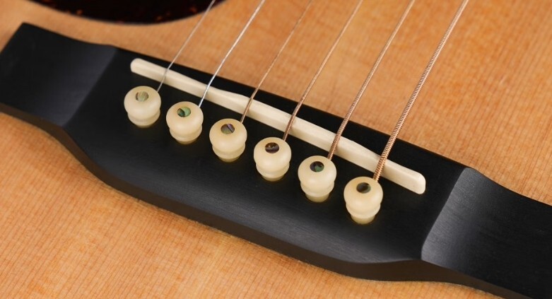 6x Guitar Pin String Peg Unbleached Bone Abalone shell Dot Luthier Bridge