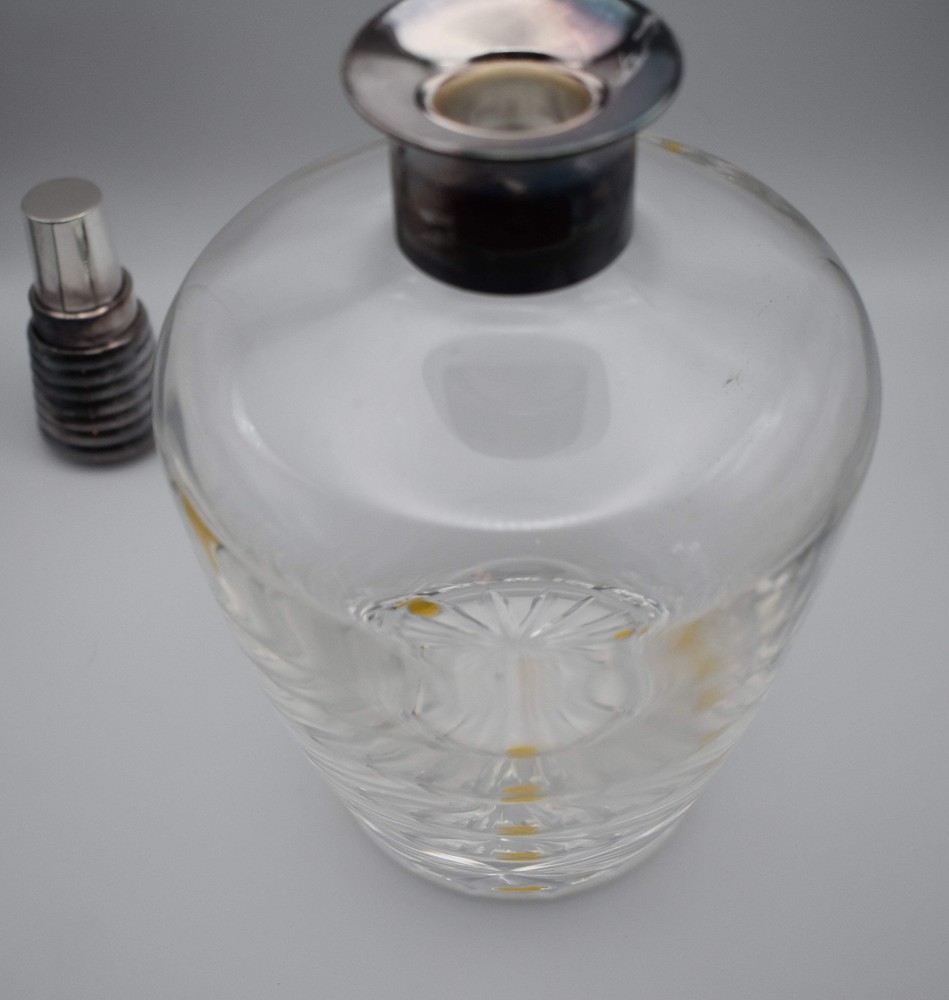 Christofle Brandy Bottle with Silver Plate Top / Stopper