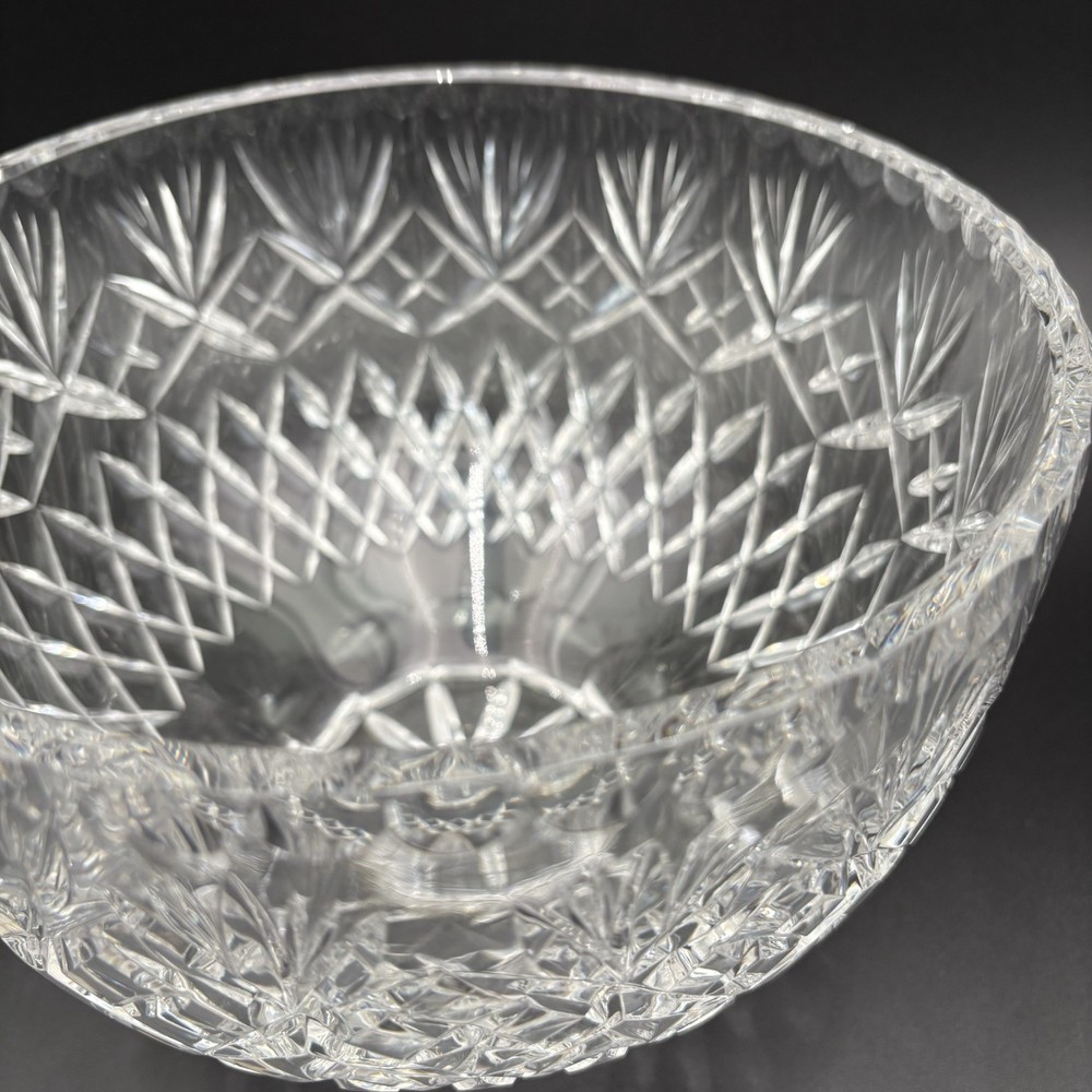 Stunning Vintage Cut Crystal Large Bowl 8”