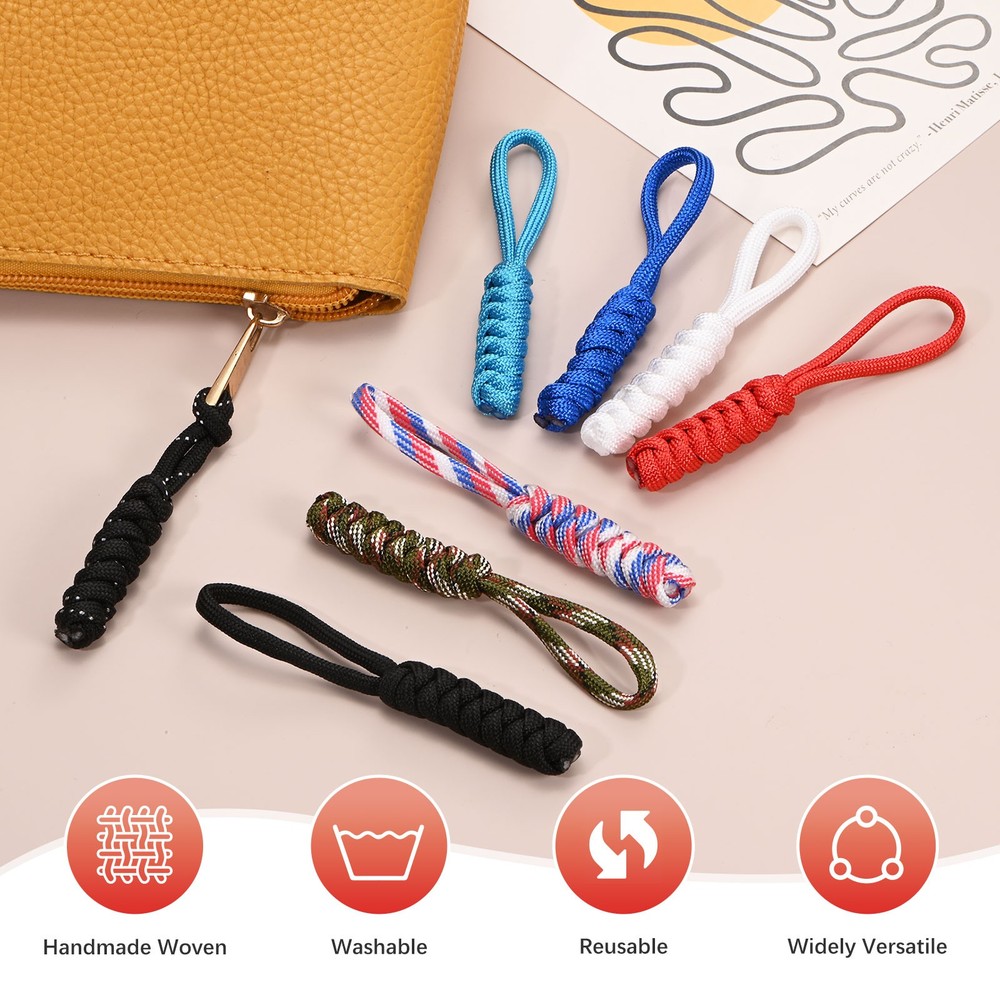 Zipper Pull Replacement [10PCS] - Paracord Pull Tab Extender -[Dark Green]