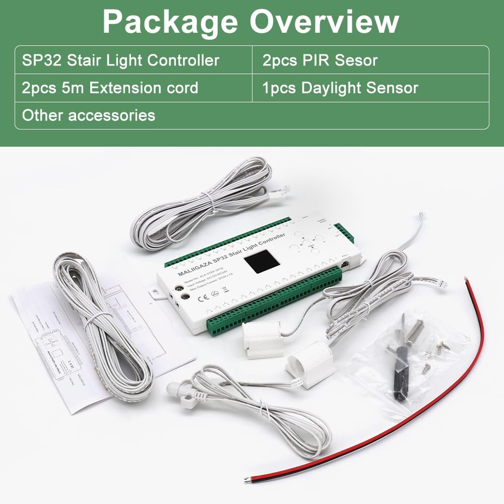 Motion Sensor LED Stair Controller, 32 Channel PIR Dynamic...