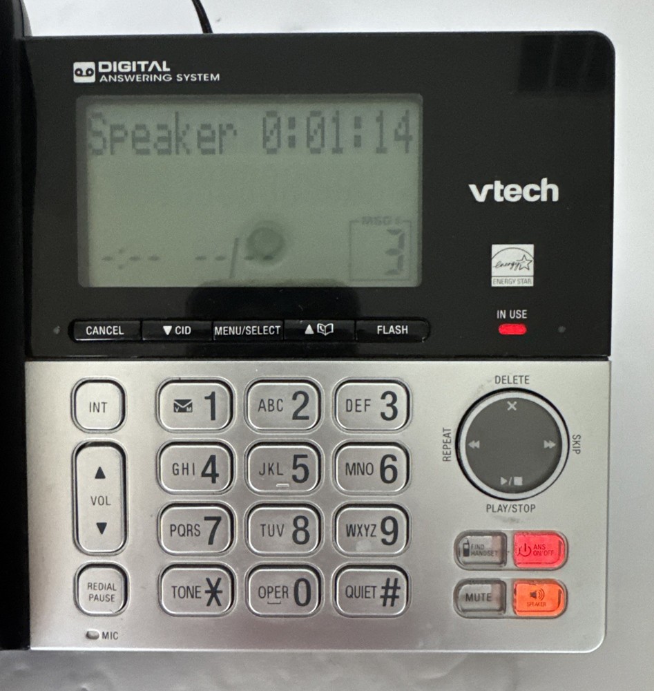 VTech Corded Phone Answering System Model VTECS6949 Extra Long Cord Works