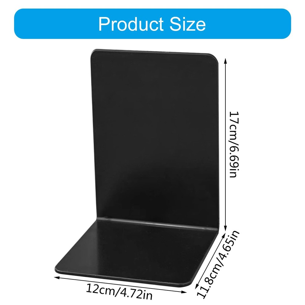 Book End L-Shaped Bookends Holders Shelf Support Rack Book...