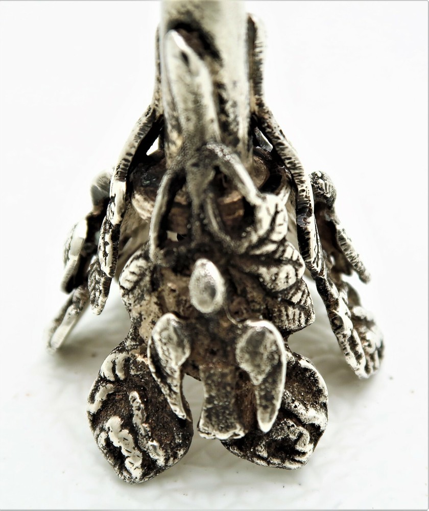 Egypt Arabic Solid Silver Bottle Rosewater Shaker Marked Sculpted Bird Figural