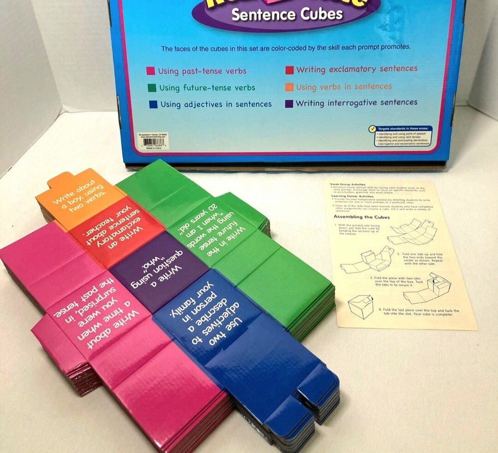 Lakeshore Game Roll & Write Sentence Cubes Big Dice Game EE338