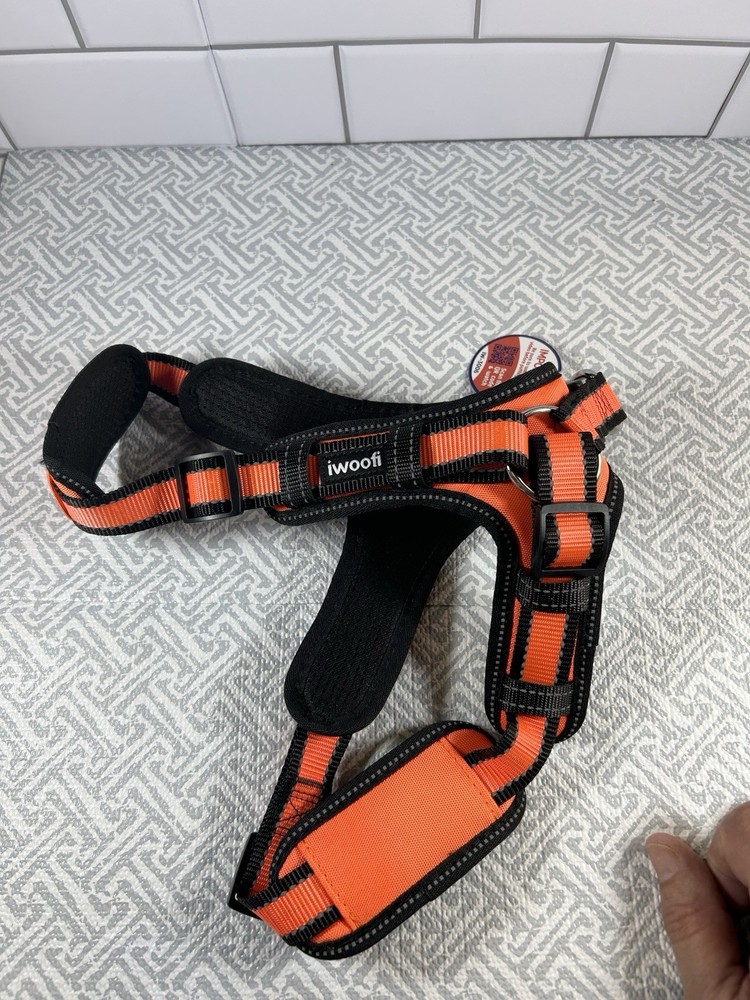 iwoofi Dog Harness Sky, Comfort Pro Medium. Black Orange Reflective.