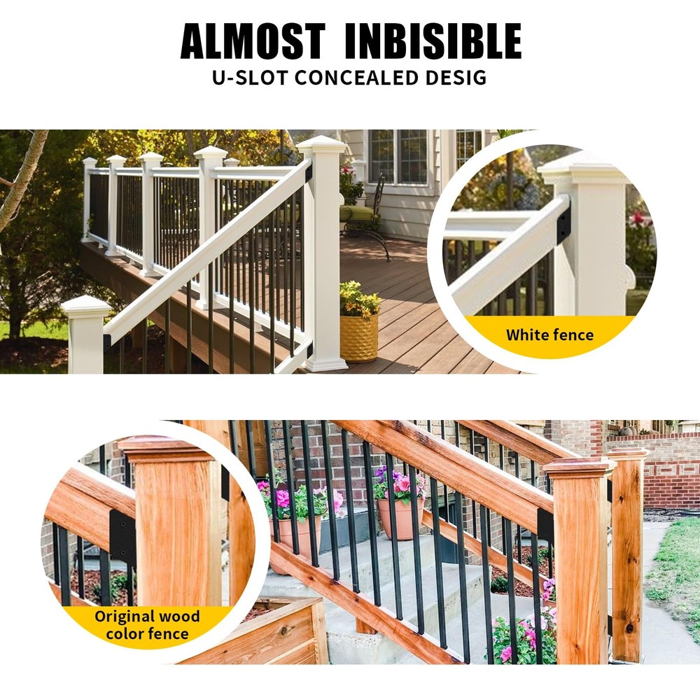 30 Degree Stair Railing Bracket Connectors,U-Shaped Conclaled Brackets for 2"...