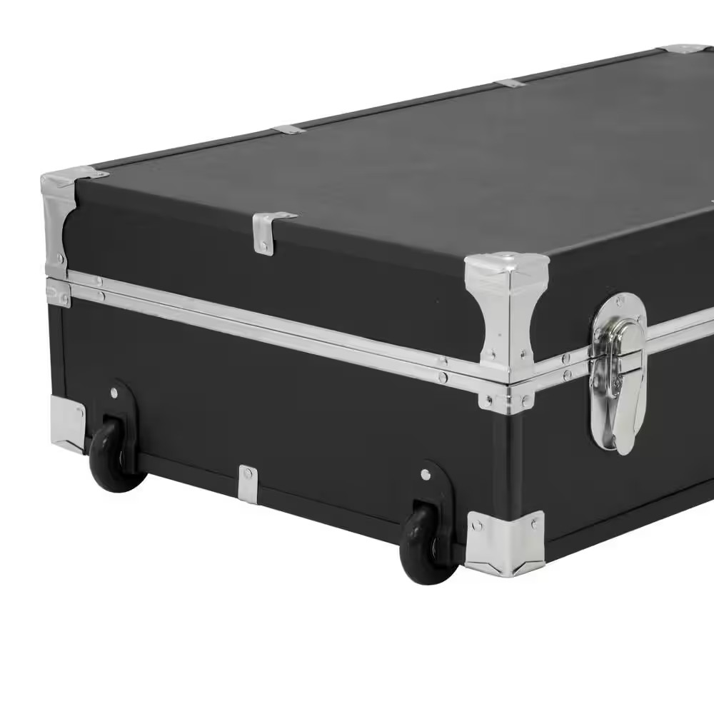 Under the Bed Footlocker Black Storage Trunk