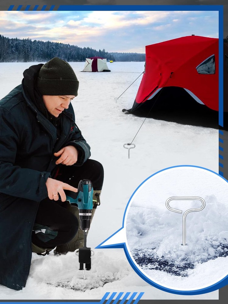 MADHOLLY Universal Ice Anchor Tool- Power Drill Adapter black