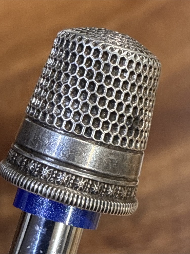 Vintage Sterling Silver #10 Thimble with Markings On Inside