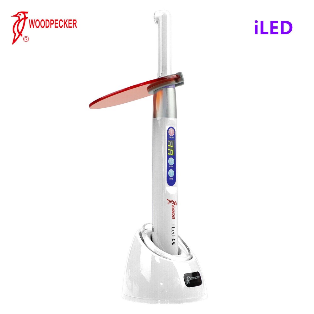 100% Woodpecker iLED Dental Wireless Curing Light 1 Second Curing Lamp 2500mw/c㎡