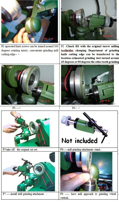 Sharpener End Mill Lathe Drill Bit Knife Grinder 220V Universal Collets U2