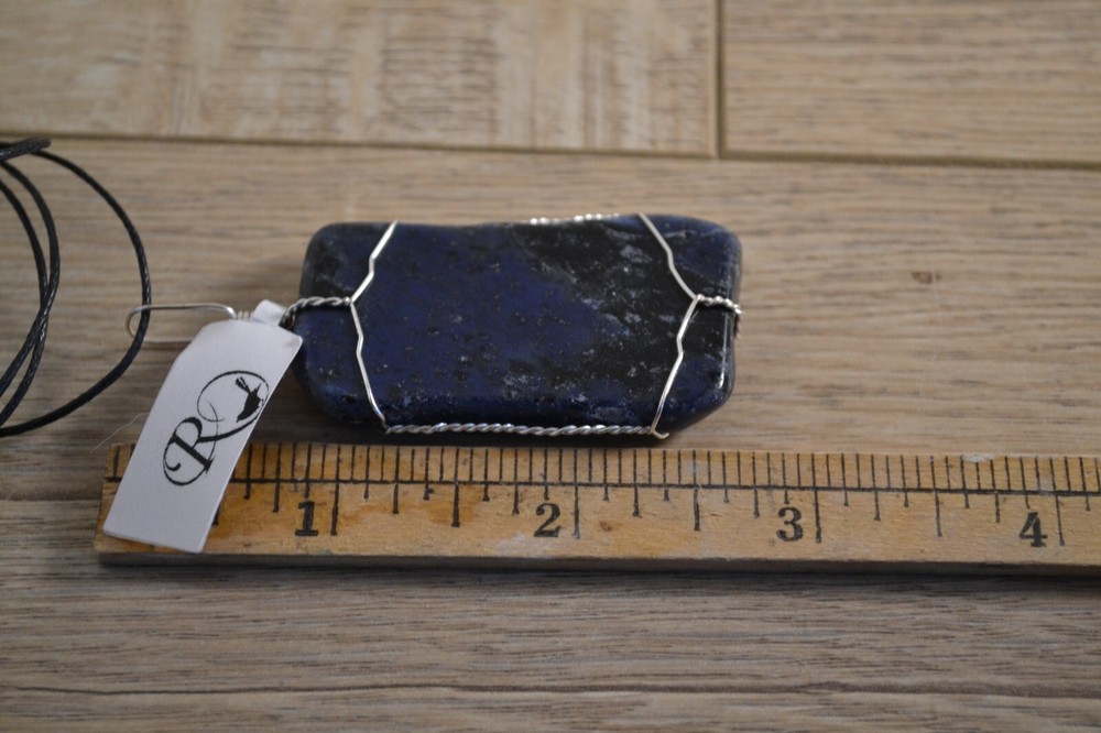 Dumortierite Wire Wrapped Pendant
