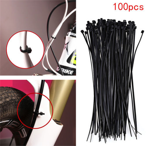 100pcs Black Self Locking Plastic Nylon Cable Ties, Wire Ties 2.5*150mm