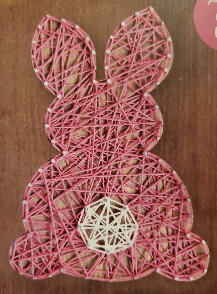 Roobee By Mara-mi Spring Pink Easter Bunny Rabbit 🐰 🐇 String Art Craft Kit