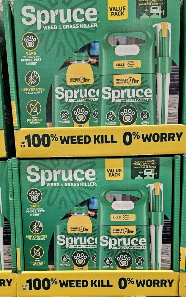 Spruce Snap & Spray Weed & Grass Killer Powered Starter Kit + Refill 2 X 64oz