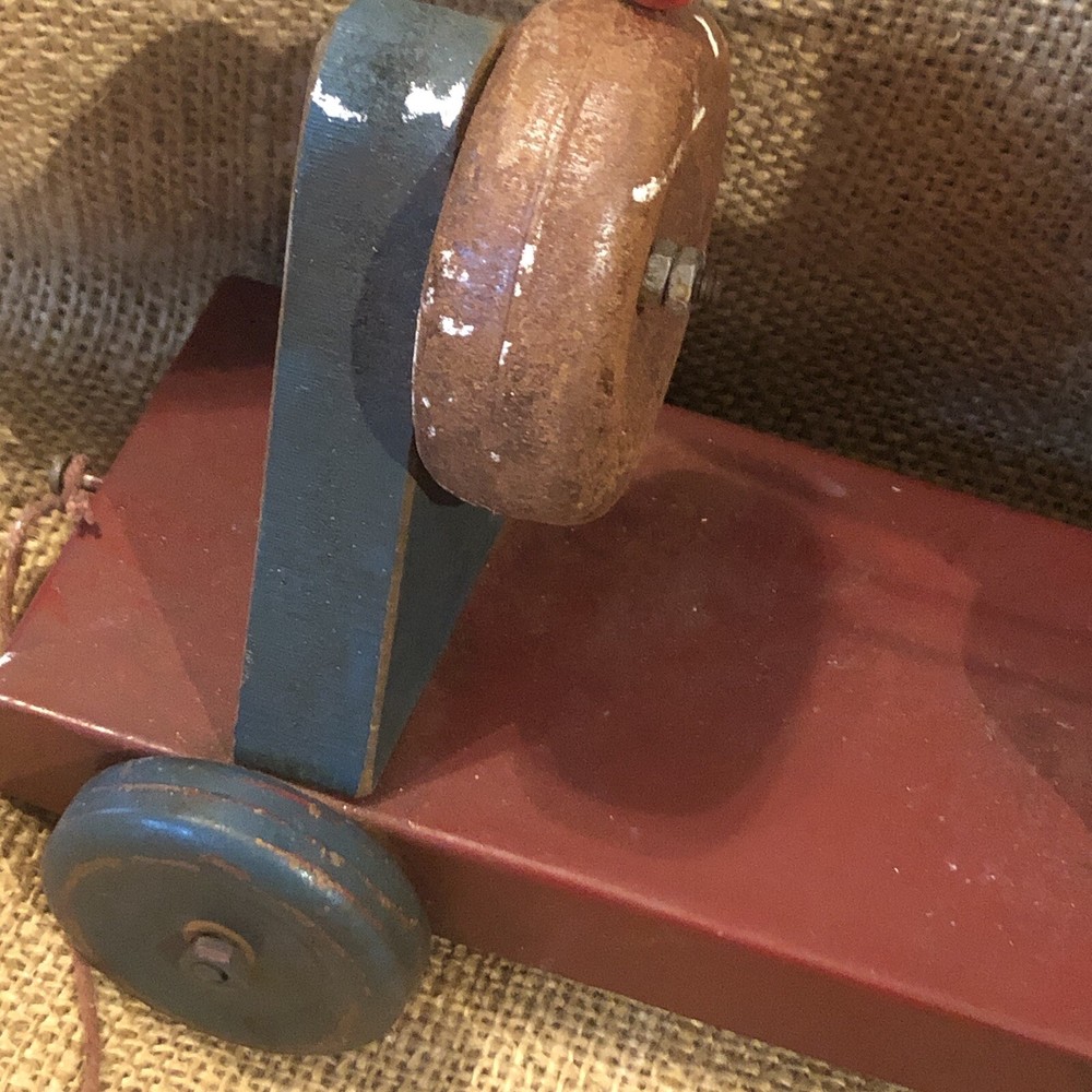 Pulltoy Antique puppy PullToy with bell 40-50's