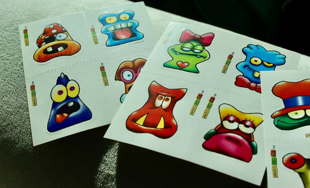 Crazy Bones sticker sheets (10) VINTAGE
