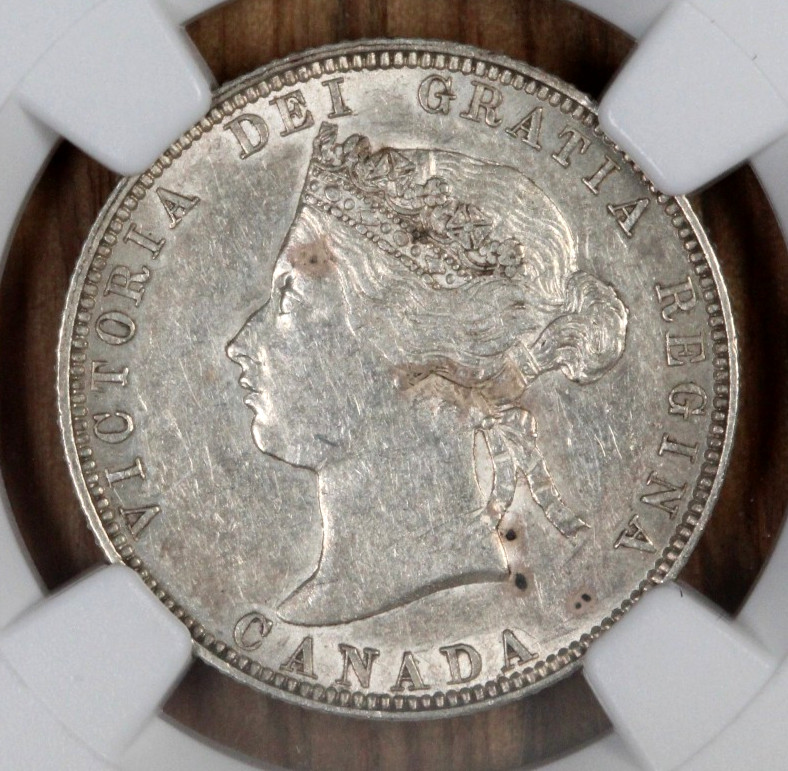 1870 - Canada - 25 Cent - Silver - KM-5 - NGC AU58