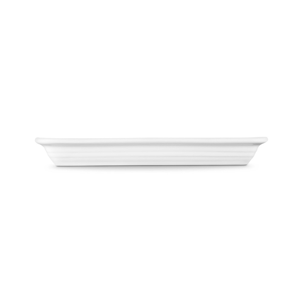 Le Creuset Rectangular Plate 25cm 10" White Stoneware Serving Platter Japan New