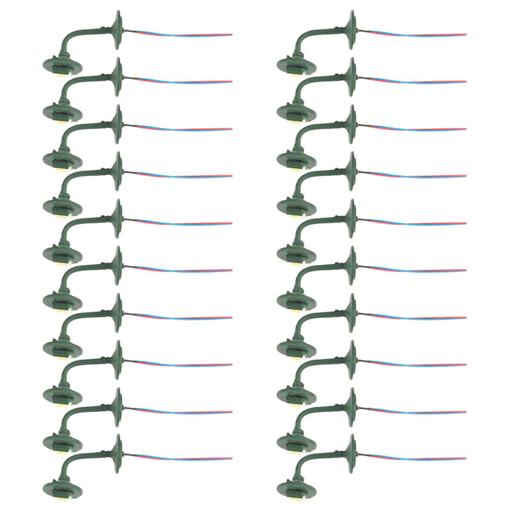 OO / HO Scale Street Bracket Light Model Wall Lamp Posts LED-Building-Kits 20pcs