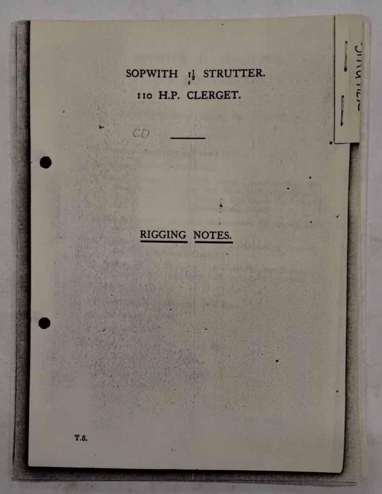 Sopwith 1 1/2 Strutter (110 H.P. Clerget) Rigging Notes-Copy