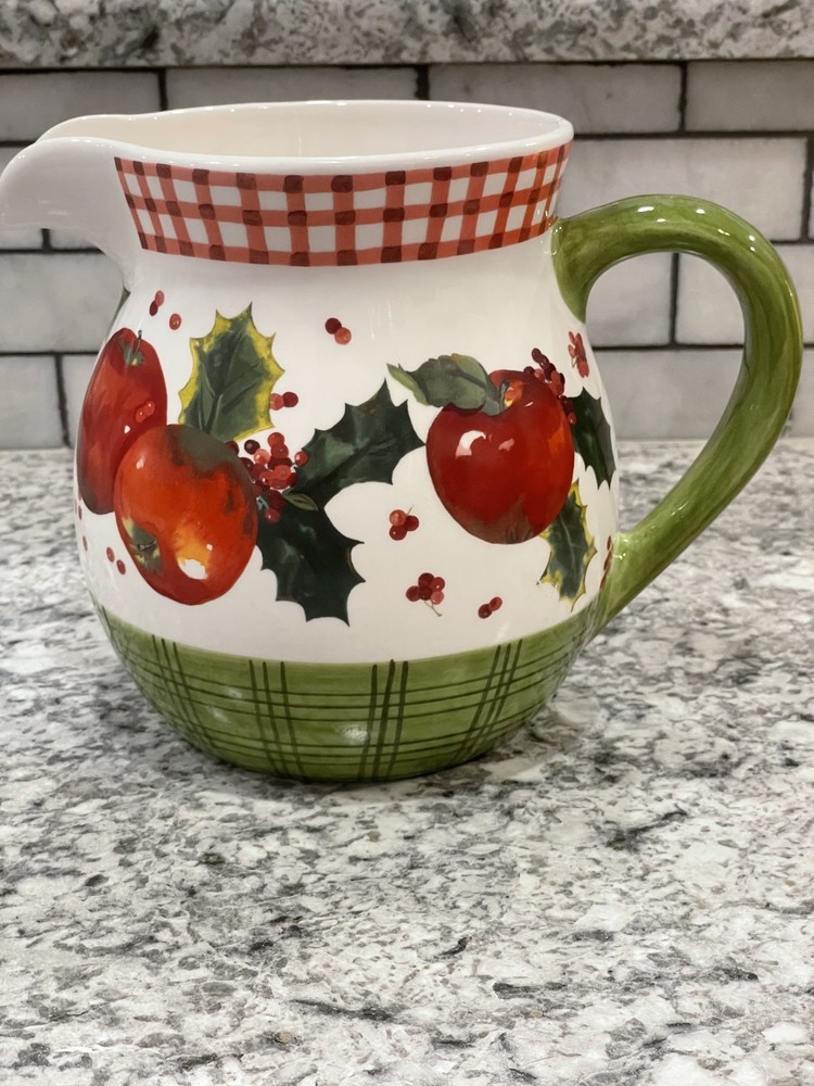 Hallmark Mitford 48oz Holiday Apple Pitcher