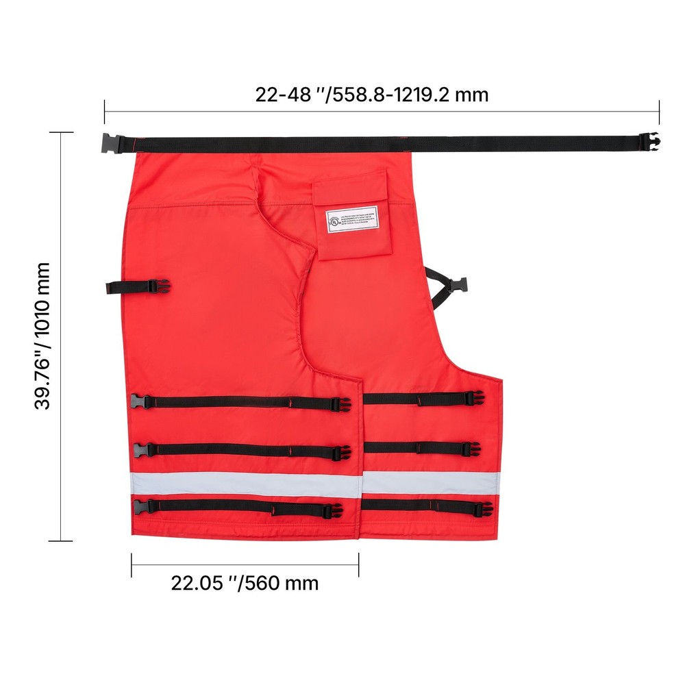 8-Layer Chainsaw Chaps Wrap, Polyester-Polypropylene, Adjustable Waist Belt