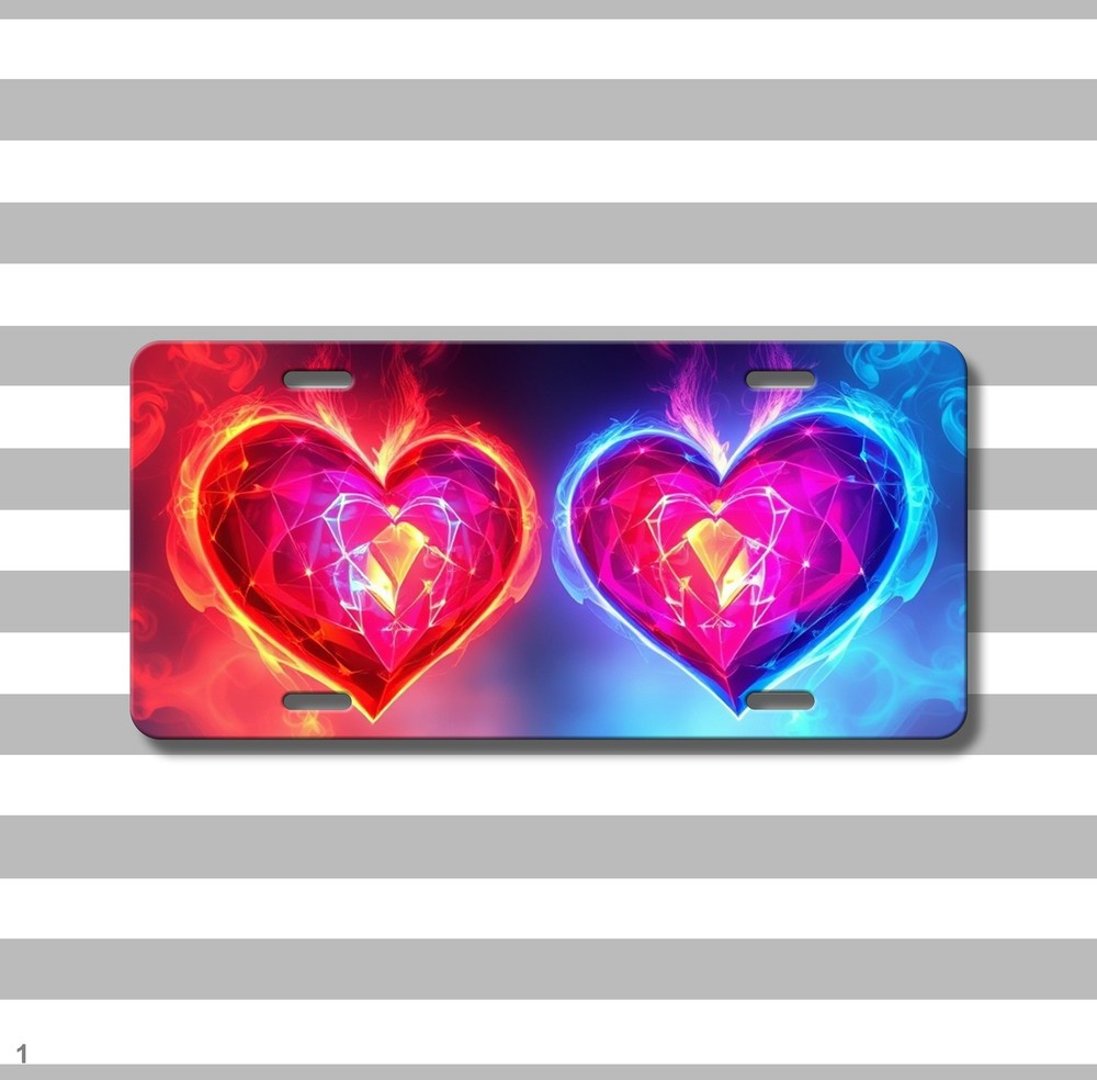 Bright Hearts License Plate Add Text Decorative Plate Special Gift
